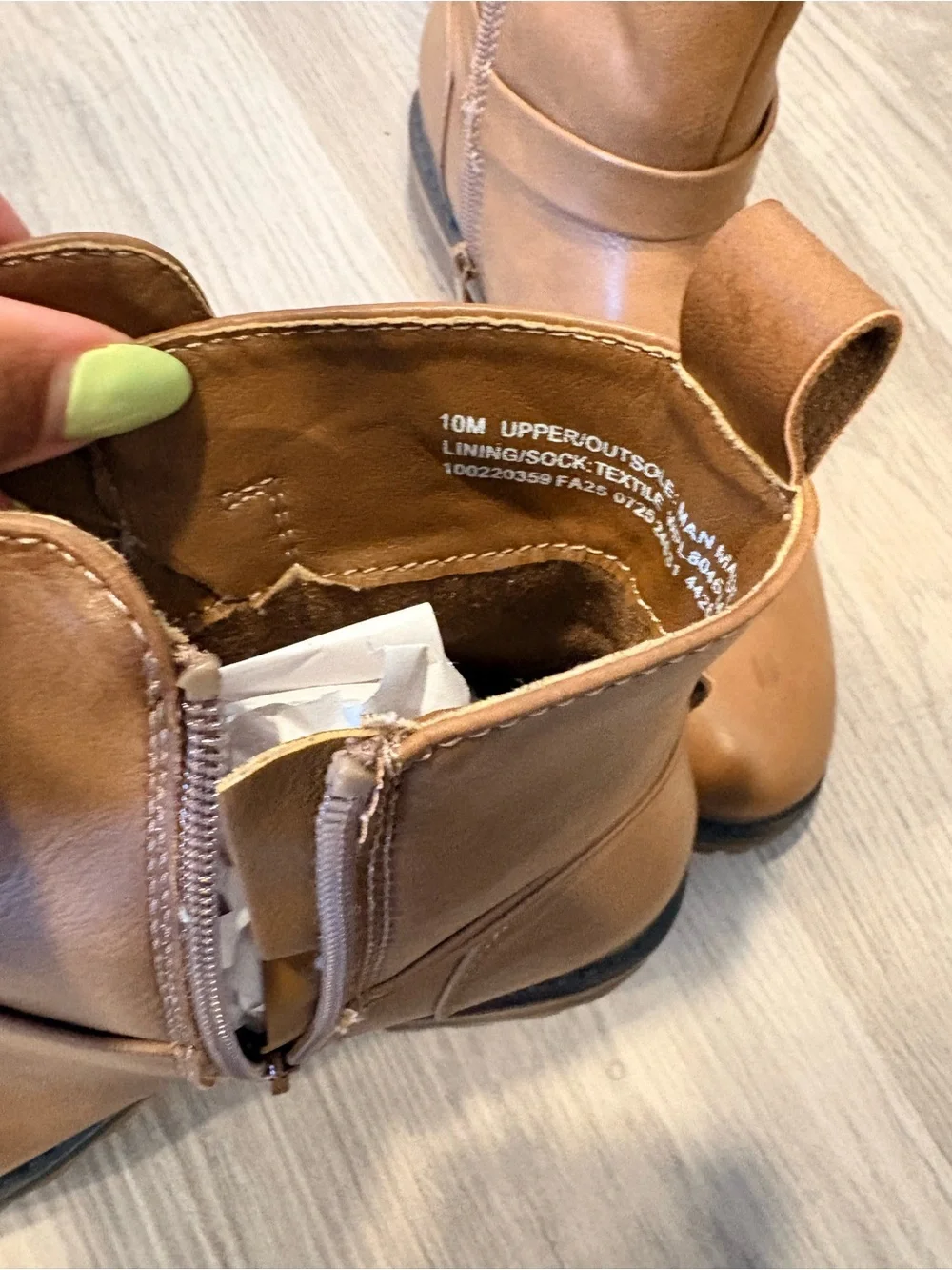 Girls Tan Ankle Boots with Decorative Buckle